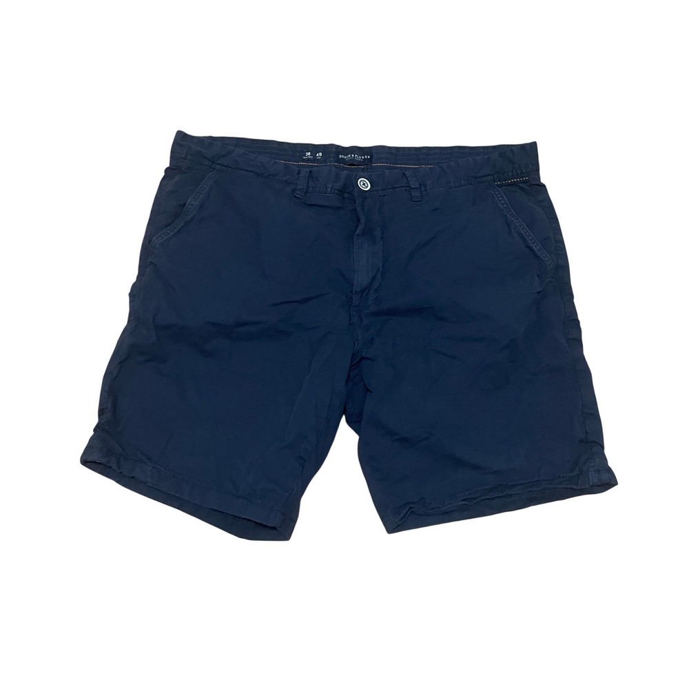 Denim & Flower Ricky Singh Men's 38 Navy Blue Chino Shorts Flat Front Casual